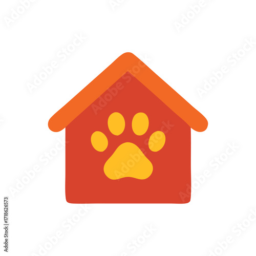 Animal shelter animal shelter seeks new homes for dogs with paw print dog houses.