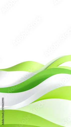 Abstract green and white wavy background