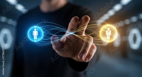 Human connection and interaction concept, representing teamwork, partnership, collaboration, and effective communication. Symbolizing the power of networking and synergy