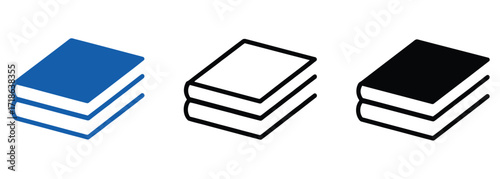 WebDive into knowledge with these stacked books icons, perfect for education, learning, or a touch of scholarly charm in your designs, adding a classic symbol of wisdom and study