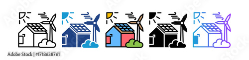 Solar Panel multiple icon