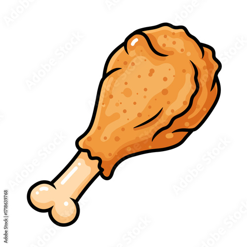 Fried chicken drumstick with crispy texture