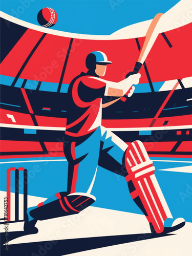  Sport cricket Illustrator Artwork Design Template Poster