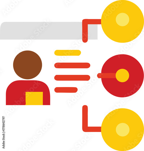A person stands in front of a computer, holding a yellow and red disk, focused on the screen.
