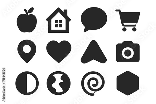 Logo Grid Layout. All logos equally spaced in a 3×4 grid (4 per row). Uniform logo size. No text. Transparent background. Isolated