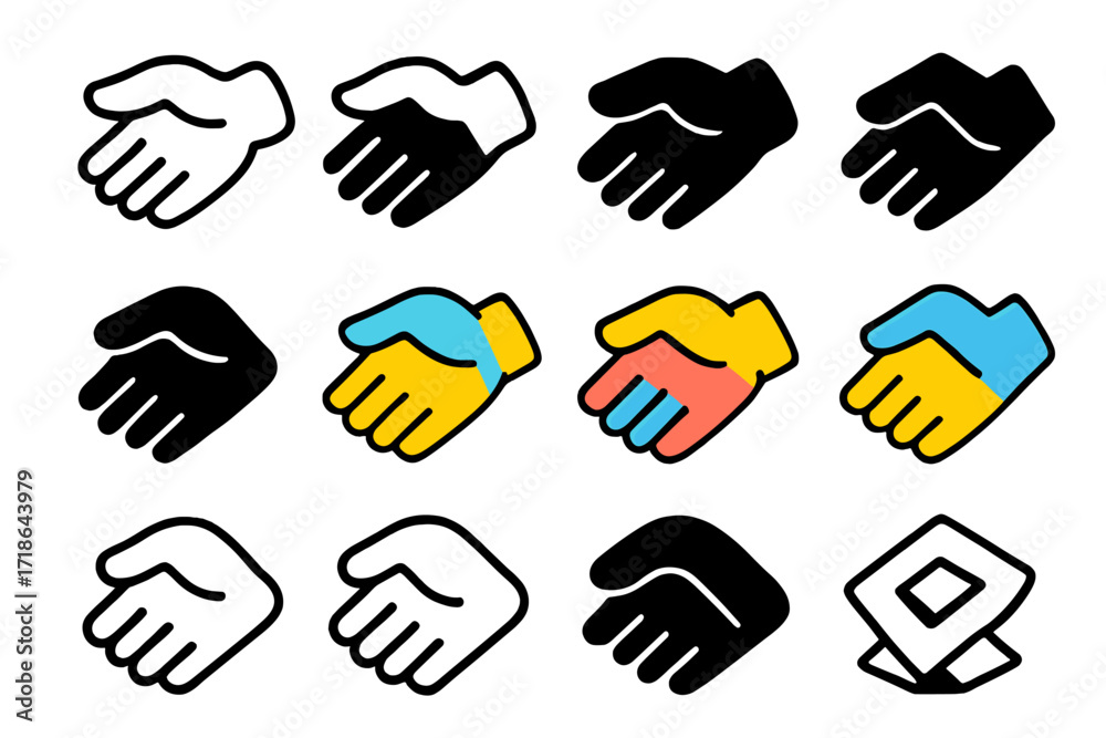 Obraz premium Respect Gesture Logos. Set Logo of Behavior Management: Respect gesture icon. Logo set in vector style, emblematic variations.