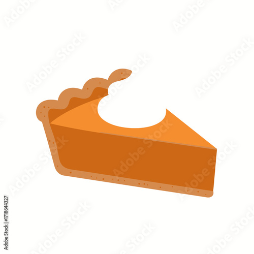 Pumpkin pie slice with whipped cream top