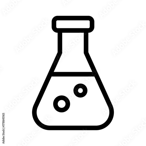 Erlenmeyer Flask Line Icon of Biochemistry Icon Set