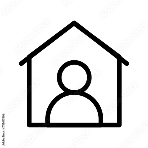 Patient at Home Line Icon of Home Healthcare Icon Set