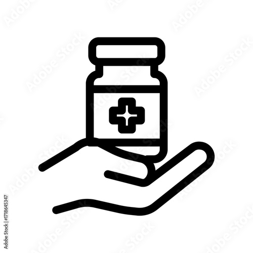 Medicine Delivery Line Icon of Home Healthcare Icon Set