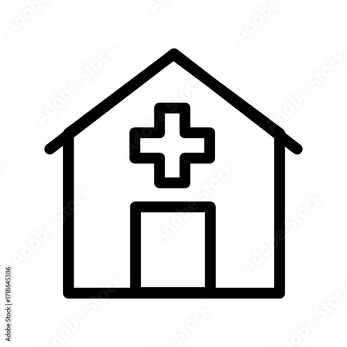 Home Healthcare Facility Line Icon of Home Healthcare Icon Set