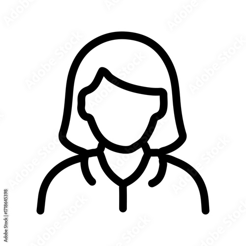 Female Caregiver Line Icon of Palliative Care Icon Set