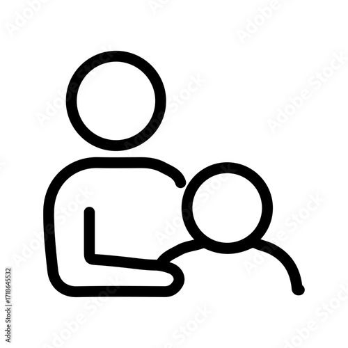 Parent & Child Line Icon of Hospice Care Icon Set