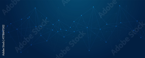 Abstract digital technology network connection blue background. Futuristic Abstract Cyber Network with Blue Connections