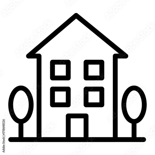 Apartment Line Icon of Dormitories & Housing Icon Set