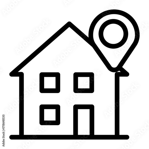 House Location Line Icon of Dormitories & Housing Icon Set