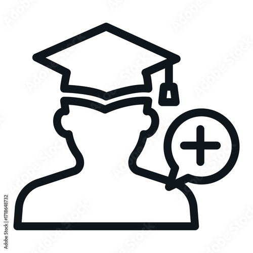 Student Wellness Line Icon of Mental Health Services (University) Icon Set