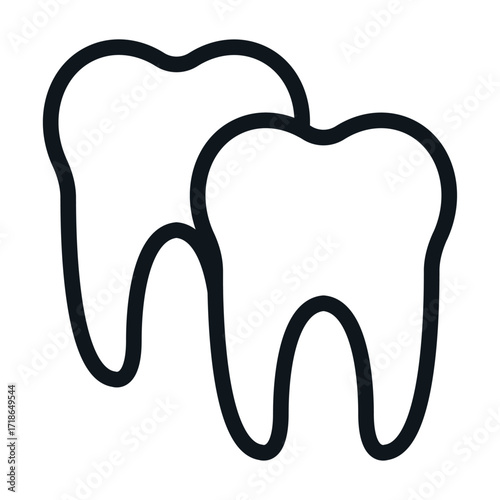 Tooth with Gums Line Icon of Orthodontics Icon Set