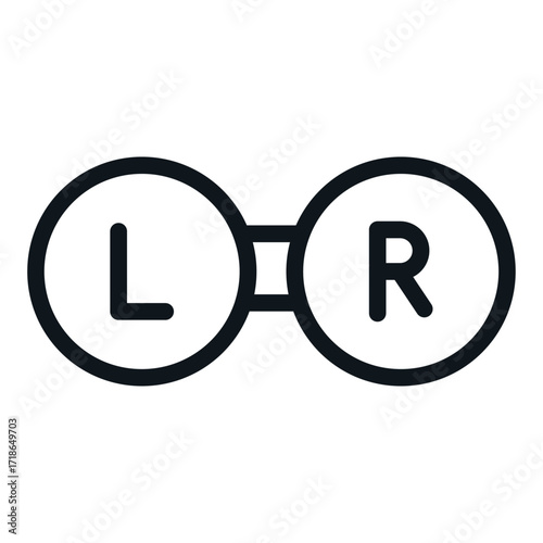Contact Lens LR Line Icon of Optometry & Eye Health Icon Set