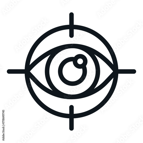 Eye Targeting Line Icon of Optometry & Eye Health Icon Set