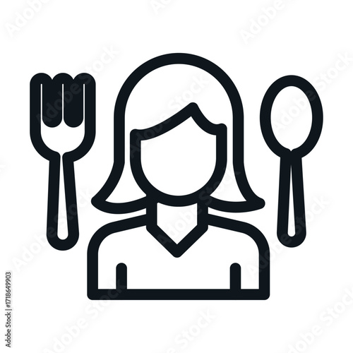 Meal Plan Line Icon of Nutrition Counseling Icon Set