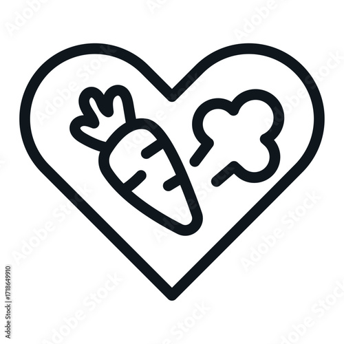 Heart-Healthy Food Line Icon of Nutrition Counseling Icon Set