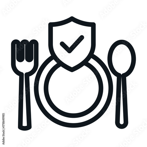 Food Safety Line Icon of Dietary Planning Icon Set