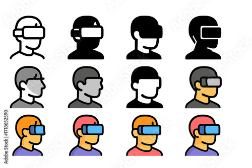 Digital Art Logo Collection. Set Logo of Digital Art Collectibles and NFTs: Metaverse avatar. Logo set in vector style, emblematic
