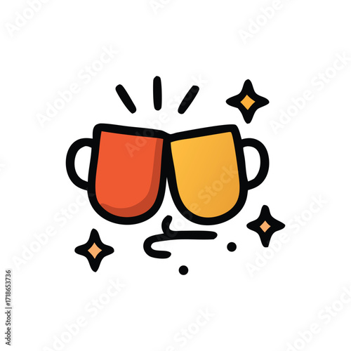 Quality time two glasses toasting with celebratory stars capturing cherished moments and heartfelt connection.