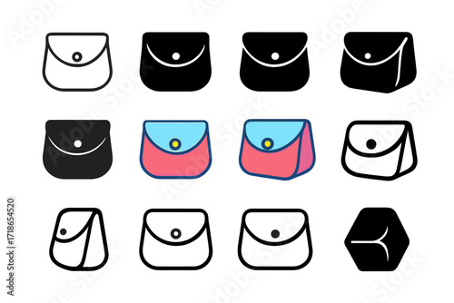 Feminine Hygiene Logo Set. Set Logo of Feminine Hygiene Products and Practices: Discreet Pouch. Logo set in vector style,