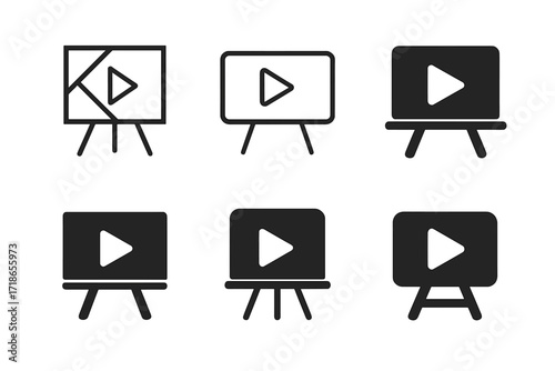 Chalkboard Logo Variations. Education. Set Logo of Education: Chalkboard. harmonious logo variations of the same emblematic concept, each with different