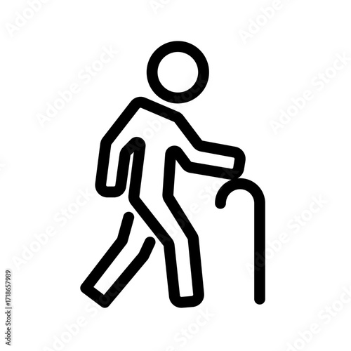 Walking Assistance Line Icon of Rehabilitation Therapy Icon Set