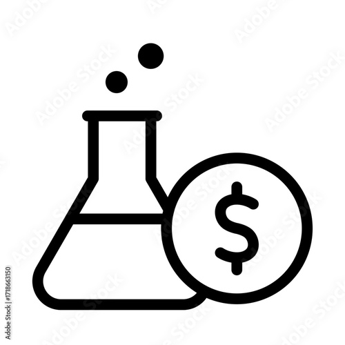 Lab Project Funding Line Icon of Grants and Funding (Research) Icon Set