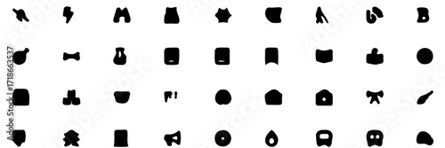 Modern diverse icon set showcasing creativity, innovation, and variety in a minimalist style, originally a scalable vector graphic for adaptable design needs