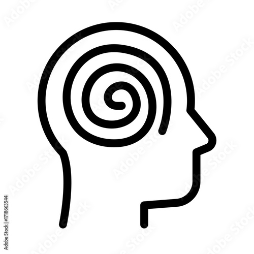 Obsessive Thoughts Line Icon of Mental Health Disorders Icon Set