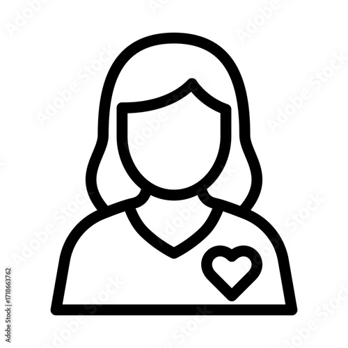Female Counselor Line Icon of Counseling Services (Medical) Icon Set
