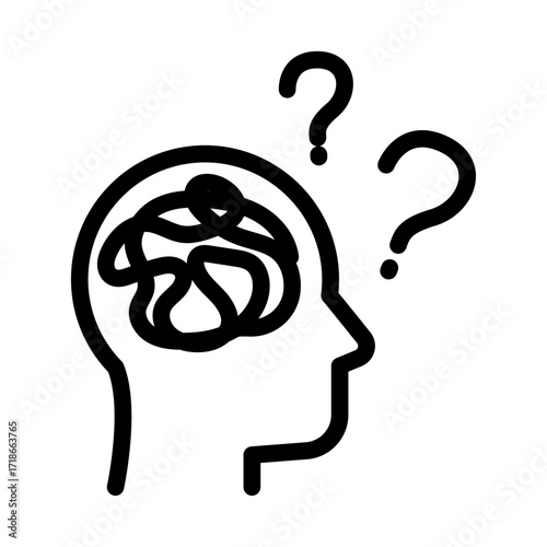 Mental Health Questions Line Icon of Counseling Services (Medical) Icon Set