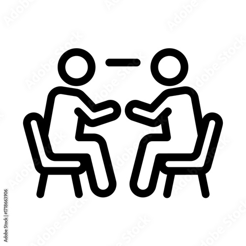 Small Group Conversation Line Icon of Support Groups Icon Set