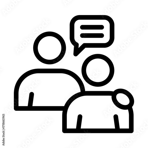 One-on-One Support Chat Line Icon of Support Groups Icon Set
