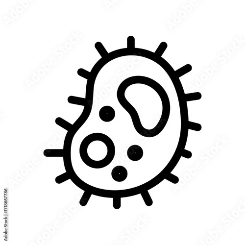 Bacteria Line Icon of Pharmacology Icon Set