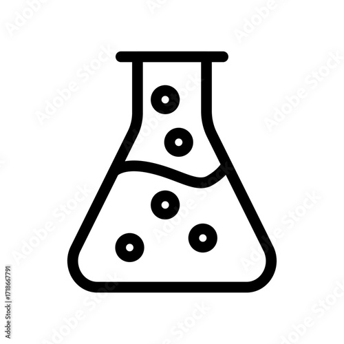 Laboratory Flask Line Icon of Pharmacology Icon Set