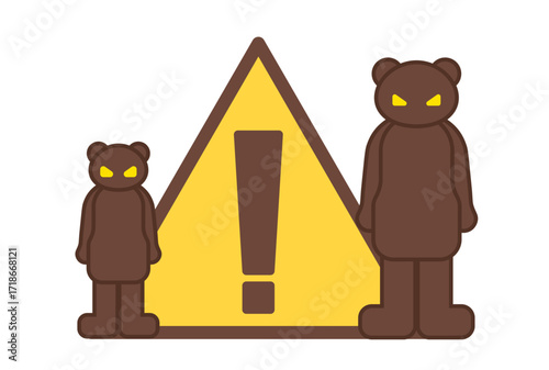 熊の出没を警告するイラスト