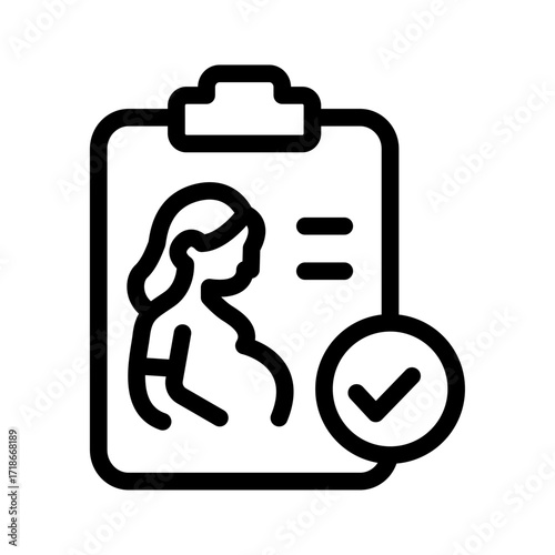 Pregnancy Medical Chart Line Icon of Maternal Health Icon Set