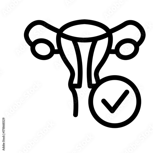 Female Reproductive System Line Icon of Reproductive Health Icon Set
