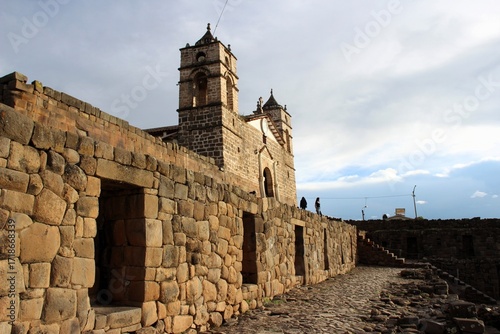 Pre-Columbian Inca ruins at Vilcas Huaman Archaeological Complex in Ayacucho, Peru.