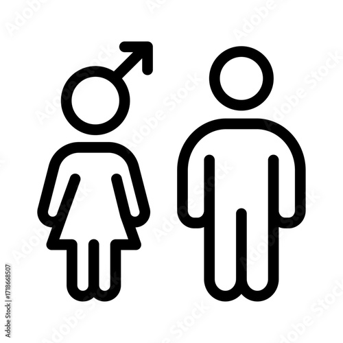 Male and Female Couple Line Icon of Sexual Health Icon Set