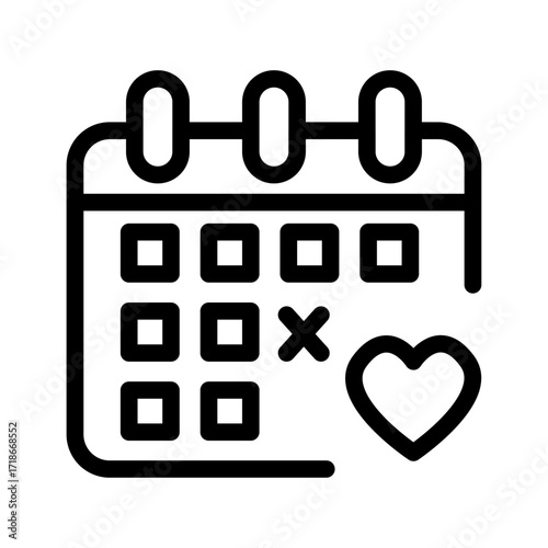 Fertility Calendar Line Icon of Sexual Health Icon Set
