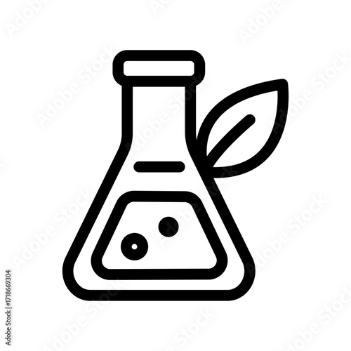 Herbal Science Line Icon of Naturopathy Icon Set