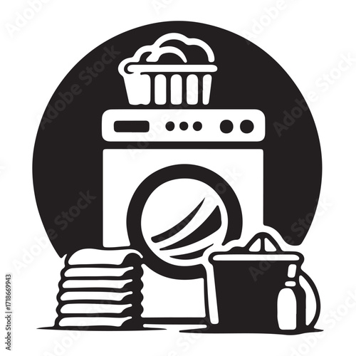 Loundry vector illustration on a white background.Simple design,perfect for various uses.