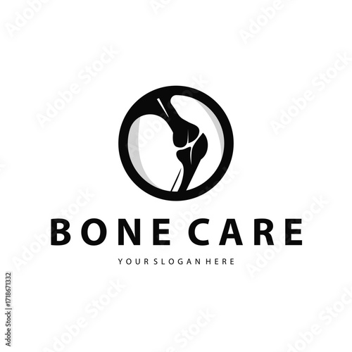 Bone logo design, bone health care with simple silhouette, modern icon symbol illustration concept and template for brand and poster